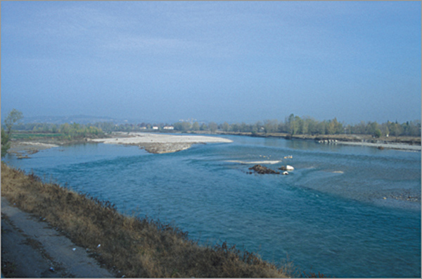 Vista del fiume Piave dal Ponte della Priula